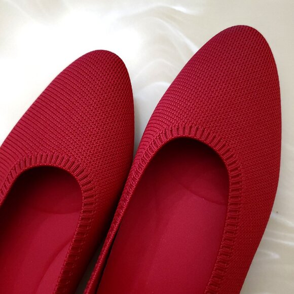 Vivaia Aria 5° Ruby Red Lightweight Pointed Toe Ballet Flats Size 41.5/10 - Picture 4 of 14